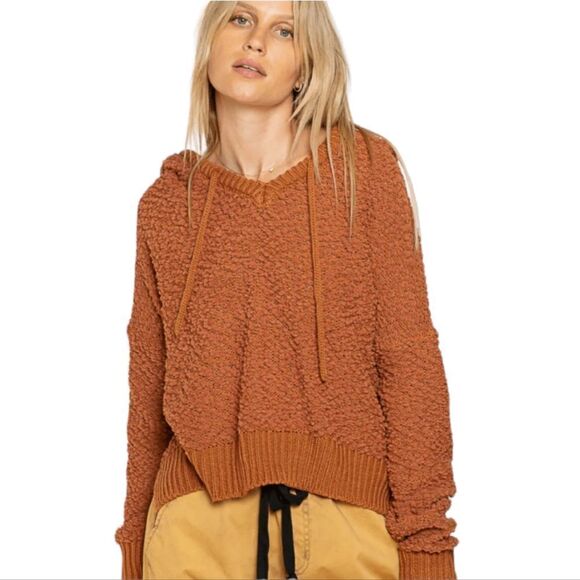 POL mauve high low textured popcorn cozy oversized hooded sweater S - Picture 1 of 10